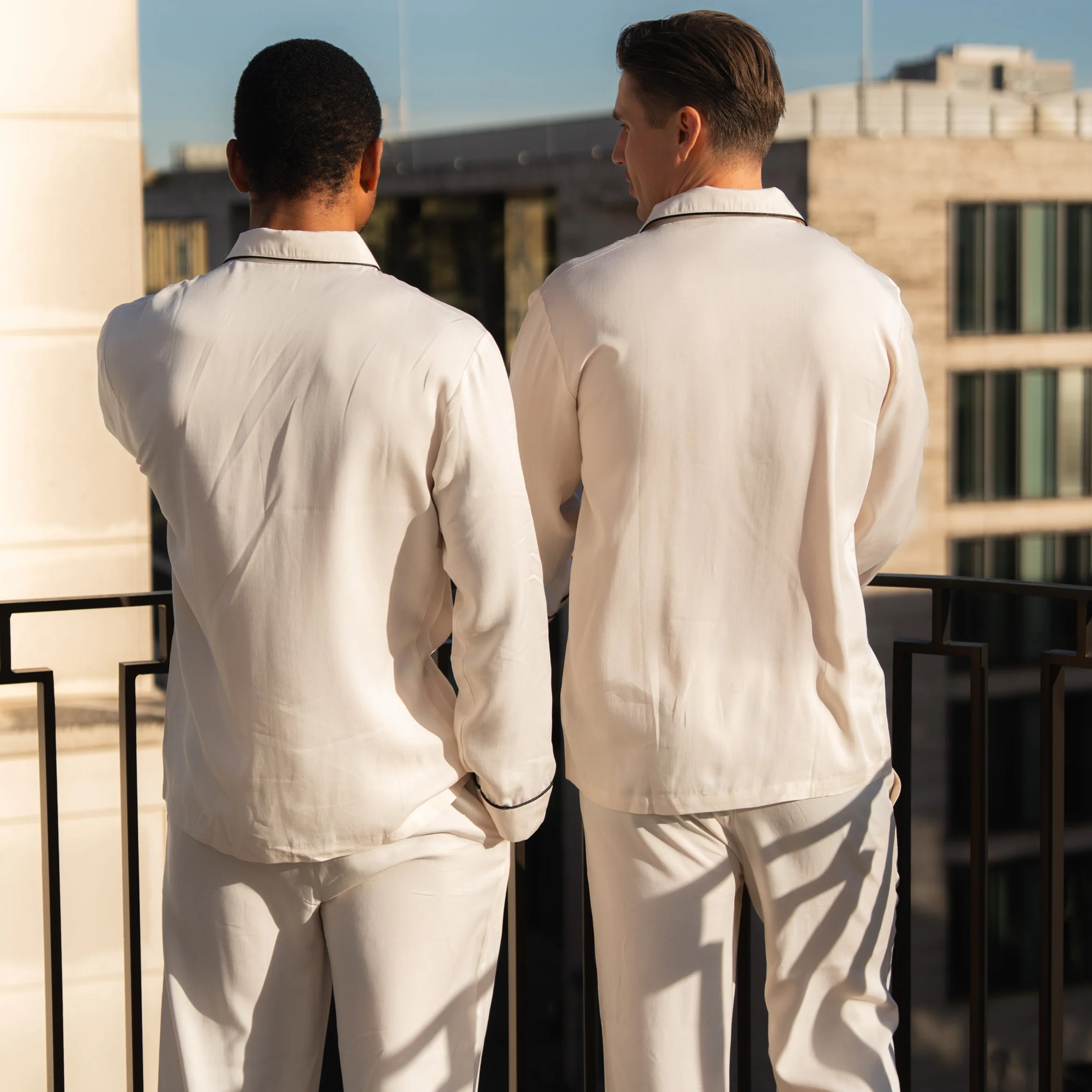 Pyjama-Set Herren Beige Langarm - Image 3