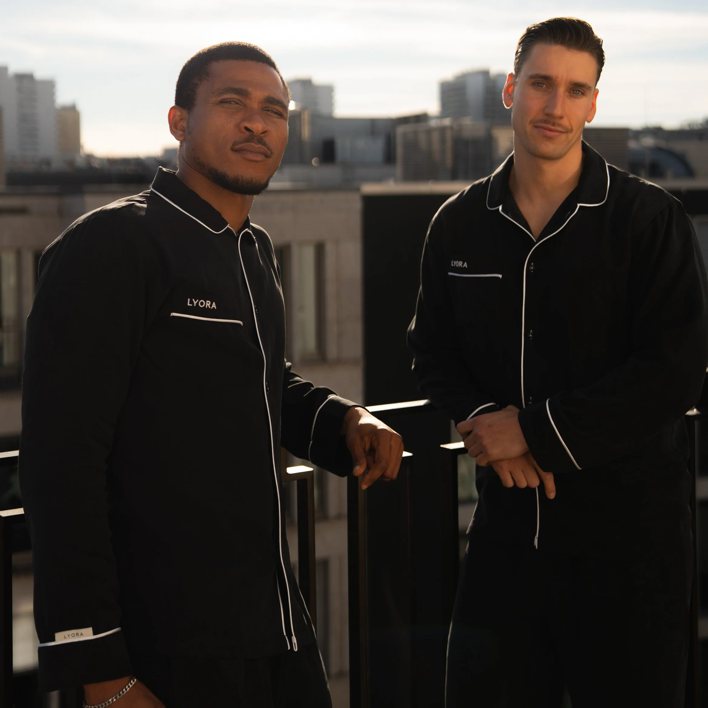 Pyjama-Set Herren Black Langarm - Image 3